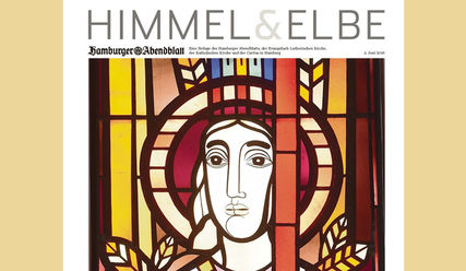 Der Titel der neuen 'Himmel & Elbe'-Ausgabe zeigt ein Fenster der katholischen Kirche Maria Grün - Copyright: Klaus Bodig/Hamburger Abendblatt