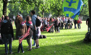 Reisesegen für Hamburger Kirchentagsbesucher auf der Moorrweide  Foto: Monika Rulfs. - Copyright: Monika Rulfs