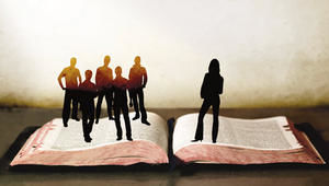 Im Bibliodrama spielen die Teilnehmer Szenen aus der Bibel nach - Copyright: Collage: Publik-Forum; Vitamin_B/Fotolia, Robynmac/iStockphoto, Robert/Fotolia