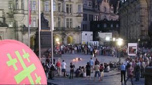 Abendstimmung auf dem Dresdner Schlossplatz  Foto: Monika Rulfs. - Copyright: Monika Rulfs