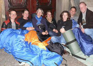 Protest vor dem Michel bei der Nacht der Wohnungsnot