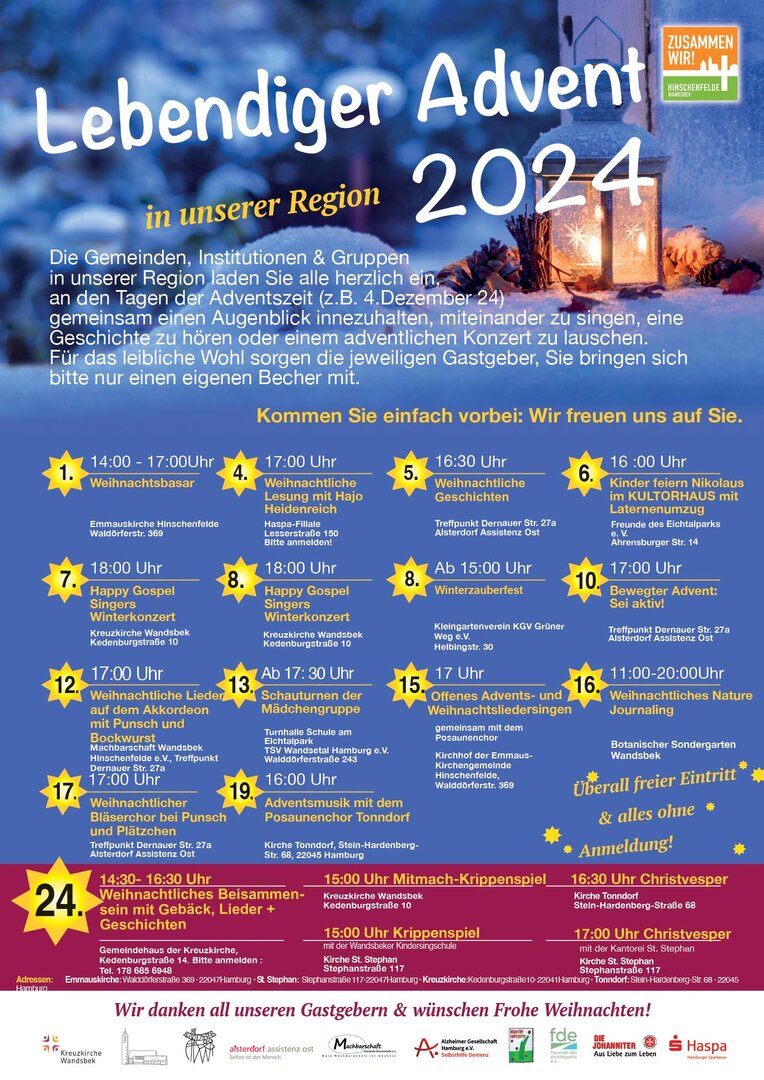 Plakat Lebendiger Advent 2024